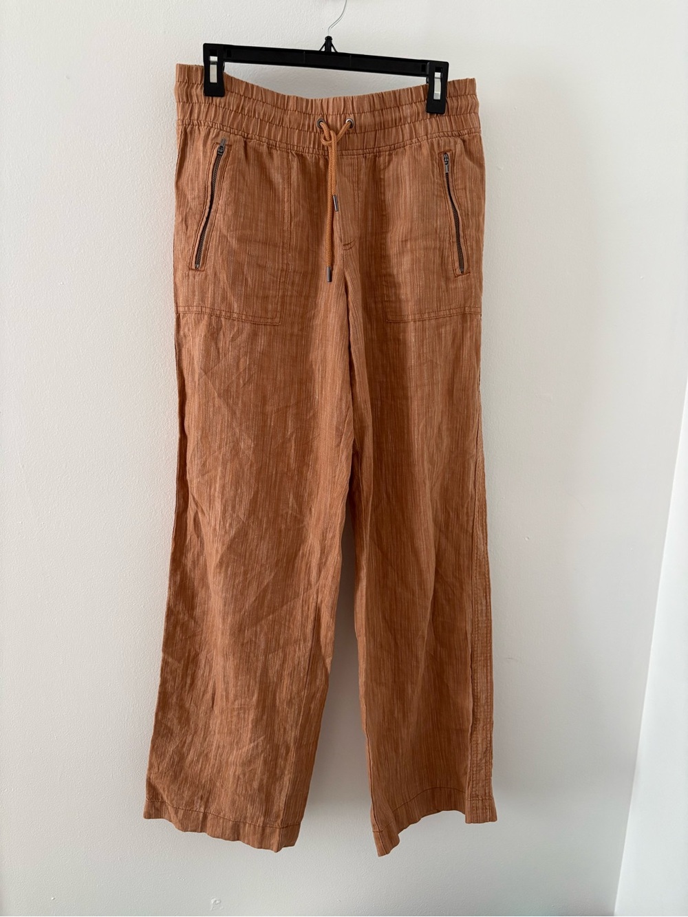 Athleta Cabo Linen textured wide leg drawstring pant